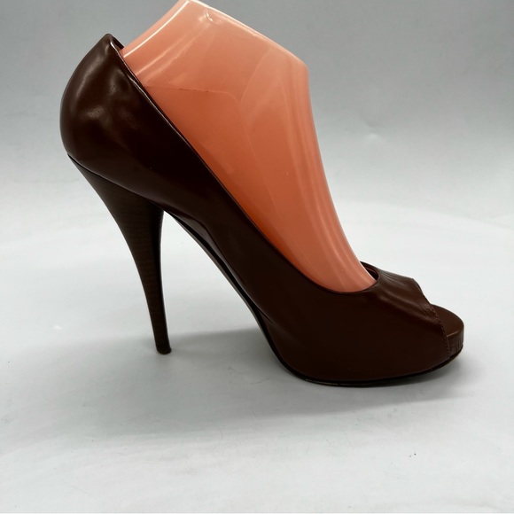 Fendi Brown Peep-toe Heels - Picture 4 of 9